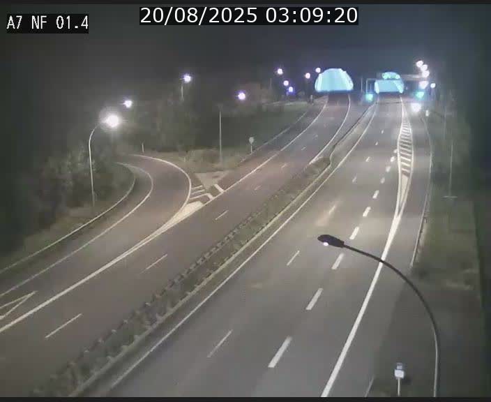 Caméra autoroute Luxembourg A7 - Echangeur Waldhaff - direction Tunnel Stafelter