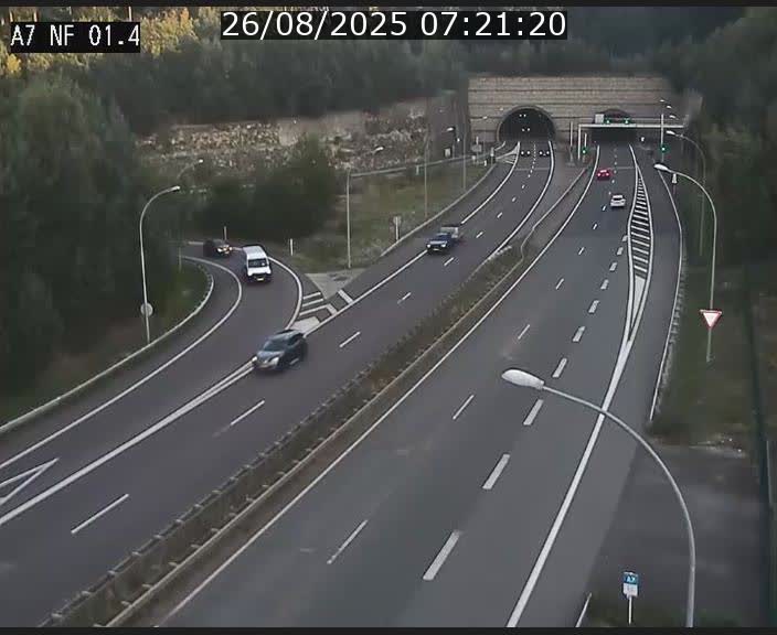 Caméra autoroute Luxembourg A7 - Echangeur Waldhaff - direction Tunnel Stafelter