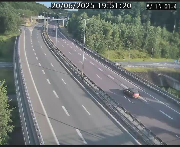 Caméra autoroute Luxembourg A7 - Tunnel Stafelter - direction Echangeur Grünewald