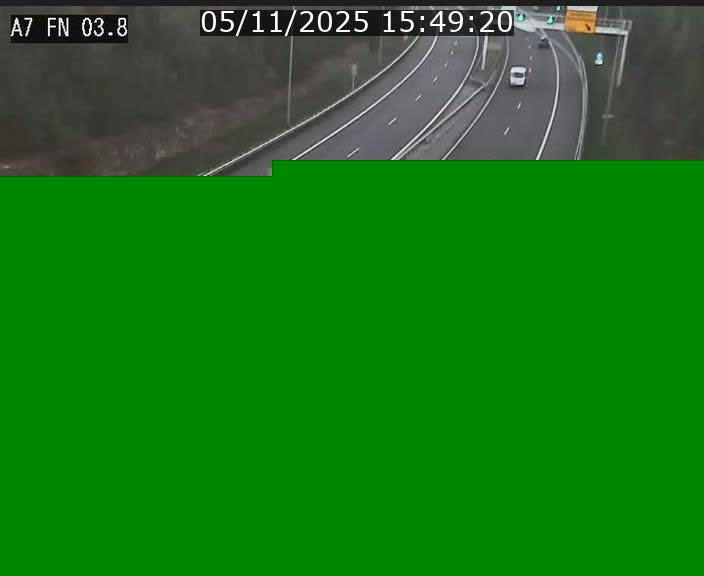 Caméra autoroute Luxembourg A7 - Passage à gibier Rëngelbour - direction Tunnel Stafelter