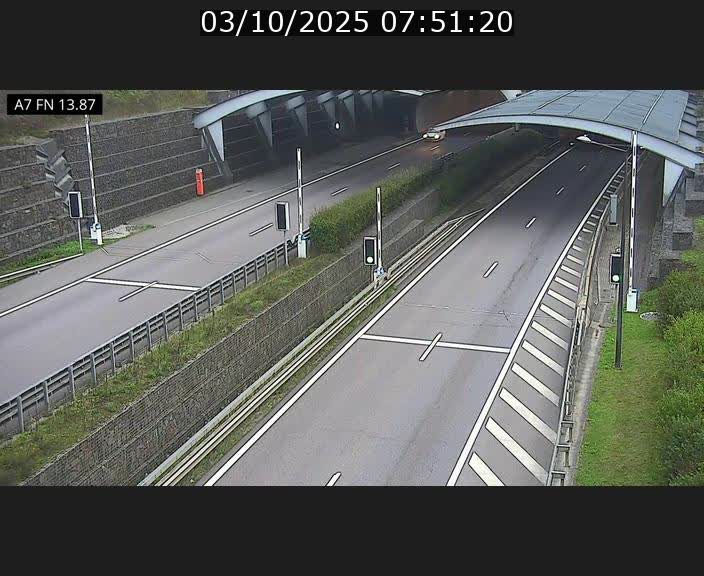 Caméra trafic Luxembourg - A7, Tunnel Gousselerbierg, entrée nord, direction Lorentzweiler