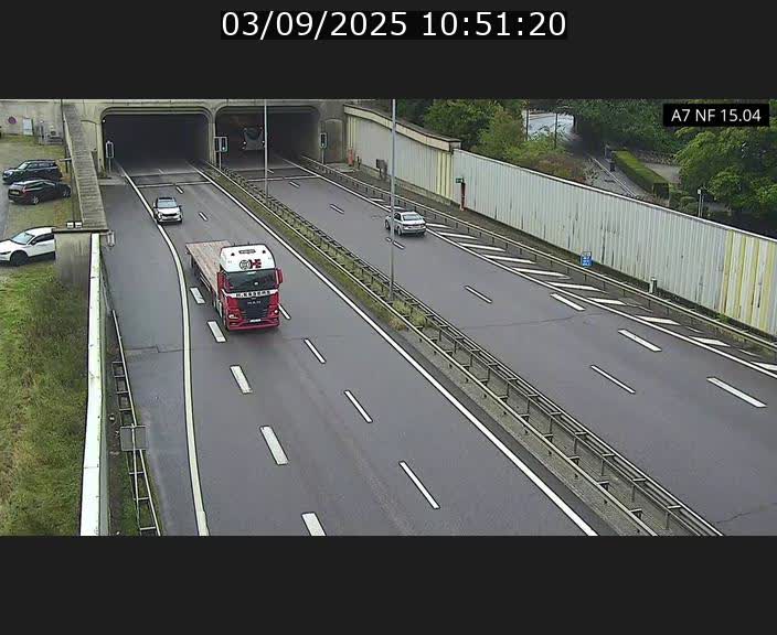 Caméra trafic Luxembourg - A7, Tunnel Mersch, entrée sud, direction Ettelbruck