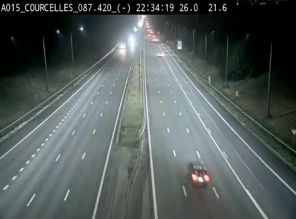 Webcam autoroute Belgique - Viesville - E42 direction Mons - BK 84.35