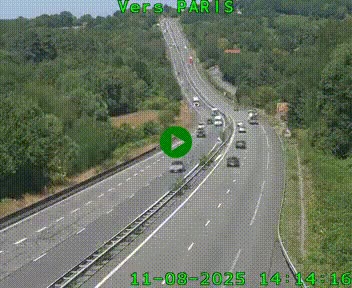 Caméra routière sur l'autoroute A20 à Bessines-sur-Gartempe. Vue orientée vers Paris