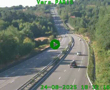 Caméra routière sur l'autoroute A20 à Bessines-sur-Gartempe. Vue orientée vers Paris