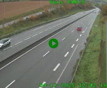 Caméra routière sur l'autoroute A20 à Saint-Hilaire-Bonneval, au sud de Limoges. Vue orientée vers Paris