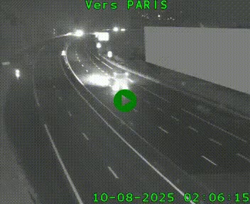 Caméra routière sur l'autoroute A20 à Brive-la-Gaillarde, à la jonction avec l'A89. Vue orientée vers Paris