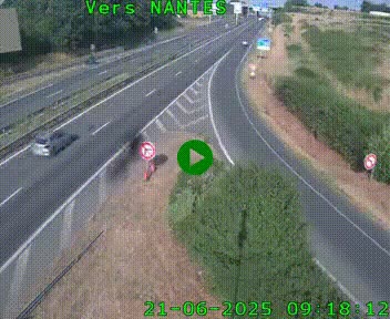 Webcam N147 au nord de Poitiers et à la jonction avec la A10