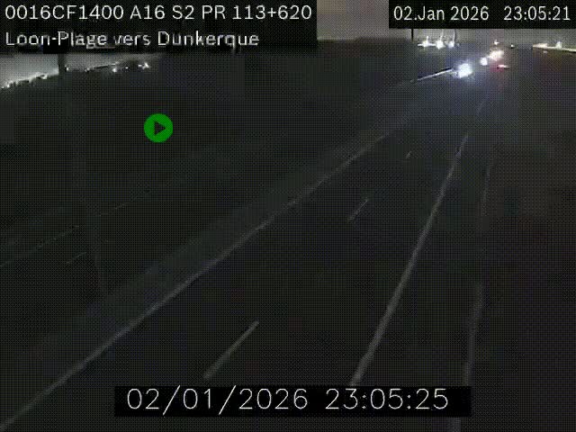 Webcam autoroute A16 à hauteur de Loon-Plage. Vue orientée vers Dunkerque et la Belgique.
