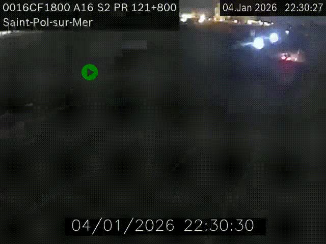 Webcam autoroute A16 à proximité de Dunkerque, à hauteur de la sortie Saint-Pol-sur-Mer. Vue orientée vers Calais