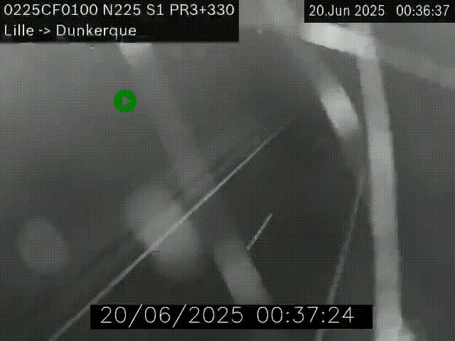 Webcam autoroute A25 (N225) à hauteur de Bergues (Bierne). Vue orientée vers Dunkerque.
