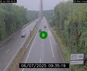 Webcam sur la N165 après le Pont de l'Iroise, à l'entrée de Brest