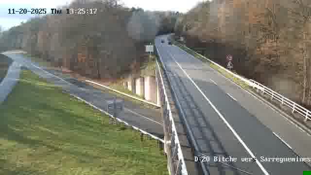 Webcam sur la D620, sur le contournement de Bitche. Vue orientée vers Sarreguemines