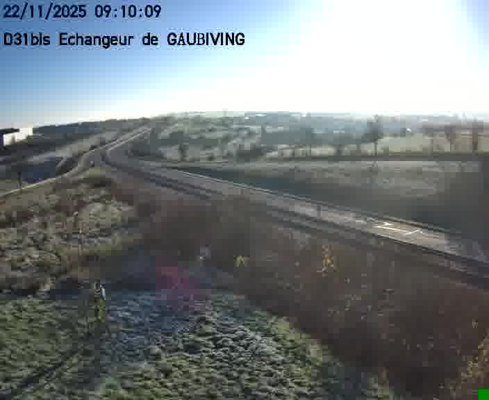 Dispositif d’observation sur D31bis (France) à Gaubiving, en direction de Sarreguemines, offrant une visualisation fiable des conditions de circulation.