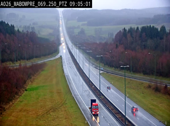 Webcam E25 (A26) à Mabompré. Vue orientée vers Liège