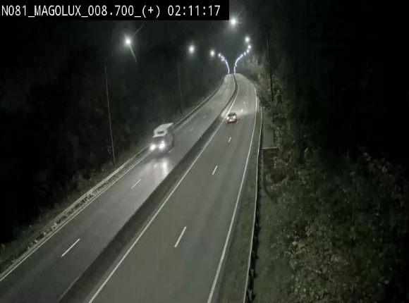 Webcam sur la N81 (E411) à hauteur de la jonction avec la N883. Vue orientée vers Longwy