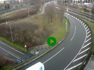 Caméra autoroute à la jonction entre l'A7 et la D301 (Boulevard urbain Sud de Lyon) à Feyzin, au sud de Lyon. Vue orientée vers Mions