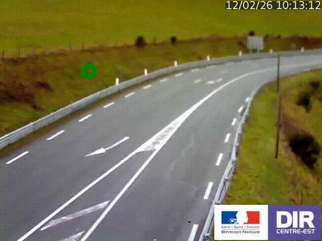 Webcam sur le col Pin Bouchain, vue orientée vers Roanne, en provenance de Lyon sur la nationale 7 (N7)