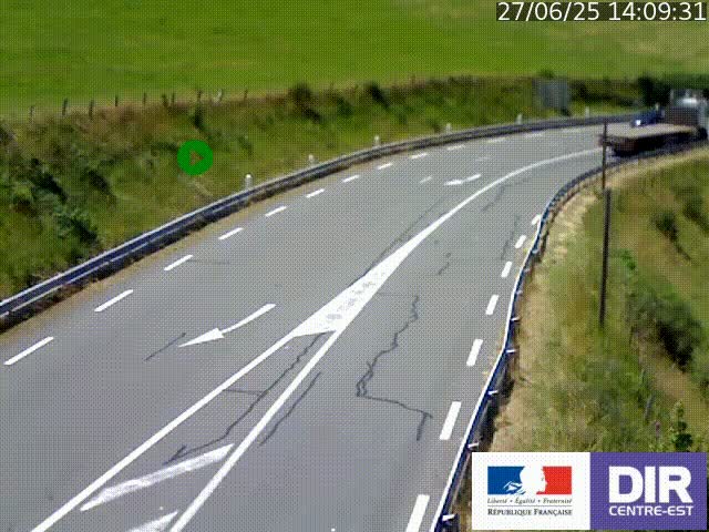 Webcam sur le col Pin Bouchain, vue orientée vers Roanne, en provenance de Lyon sur la nationale 7 (N7)