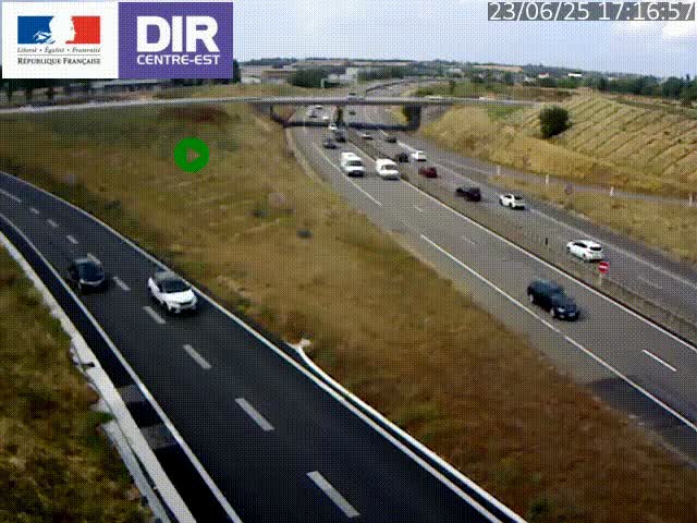 Webcam sur le contournement de Valence, sur la Nationale 7, caméra orientée vers Lyon