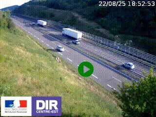 Webcam au niveau du col de Bois Clair à hauteur de Cluny sur la N79. Vue orientée vers Mâcon