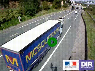 Caméra autoroutière sur l'A47 à hauteur de Givors, a proximité de Lyon. La webcam est orientée vers Lyon