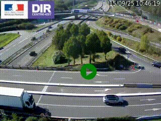 Webcam traffic à Grenoble-sud sur l'autoroute A480. Vue orientée vers l'entrée et la sortie de Grenoble