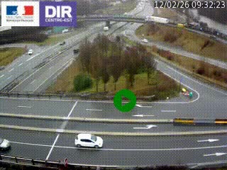 Webcam traffic à Grenoble-sud sur l'autoroute A480. Vue orientée vers l'entrée et la sortie de Grenoble