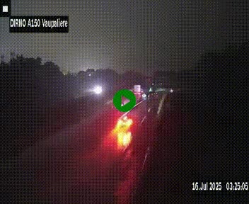 Webcam autoroute A150 à hauteur de La Vaupalière en périphérie de Rouen. Vue orientée vers Rouen