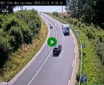 Webcam en haut de la Côte des Carreaux sur la N31 à Avesnes-en-Bray. Vue orientée vers Rouen