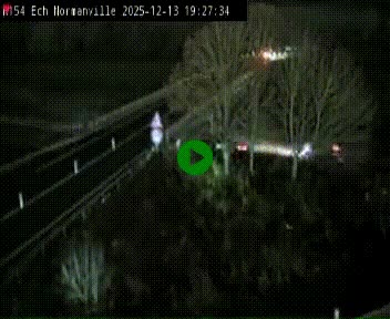 Webcam à hauteur du Leclerc Normanville sur la N154. Vue orientée vers Rouen