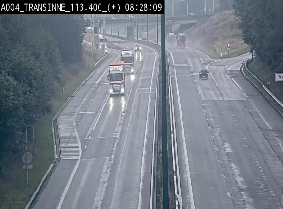 Webcam dans les Ardennes sur l'E411 à hauteur de Transinne. Vue orientée vers le sud de la Belgique