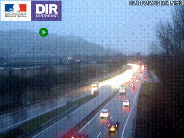 Caméra trafic à Meylan sur la Rocade-Sud de Grenoble en direction d'Aix-en-Provence