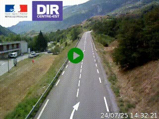 Web cam sur la N90 à Aime, en provenance de Bourg-Saint-Maurice et en direction d'Albertville