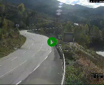 Webcam au carrefour de la croisade, à la jonction entre la N22 et la N320, avant le poste de douane franco-andorrane. Webcam à 1790 mètres d'altitude