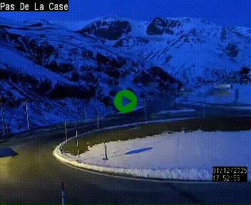 Webcam sur la N22 au niveau du poste frontière entre la France et Andorre à proximité de Pas de la Case à plus de 2000 mètres d'altitude