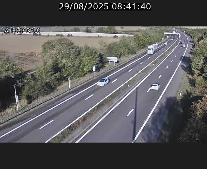 Webcam info trafic A13 à hauteur de Mondorf-les-bains. Vue orientée vers Altwies