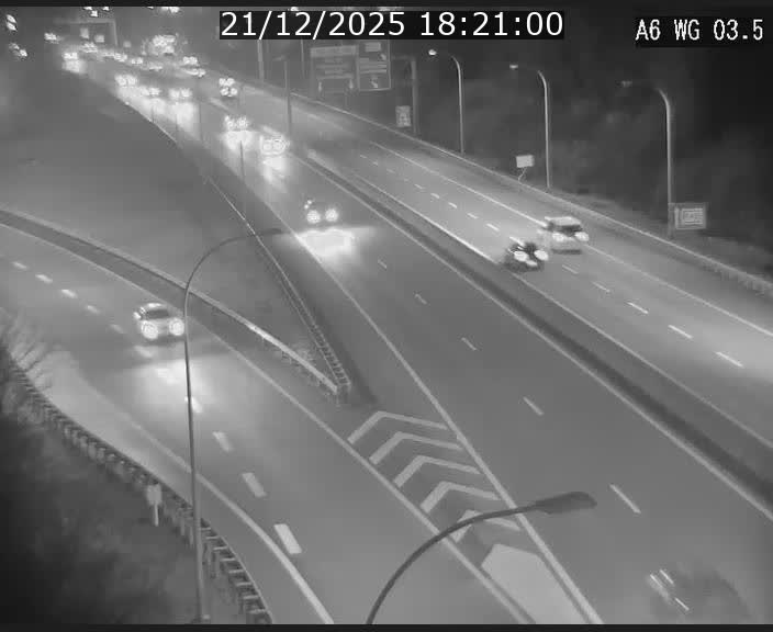 Traffic live webcam Luxembourg - Croix de Cessange - A6 - BK 3.5 - direction France/Allemagne