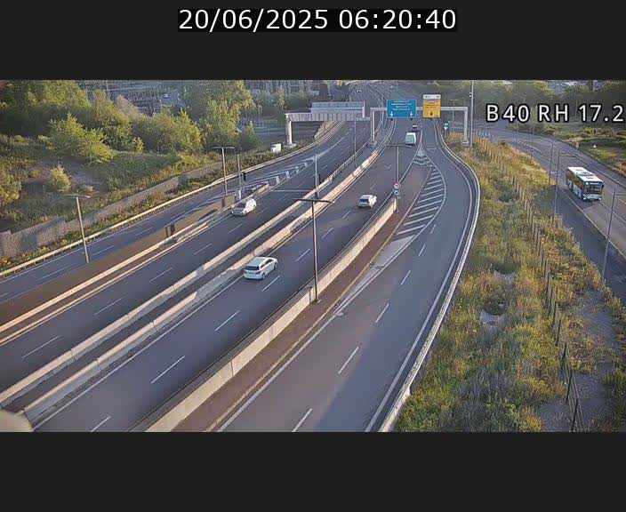 Webcam sur le contournement d'Esch Belval à hauteur de la sortie Université de Luxembourg. Vue orientée vers Luxembourg