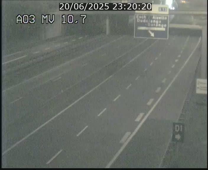 Traffic live webcam Luxembourg Croix de Bettembourg - A3 - BK 10.7 - direction France