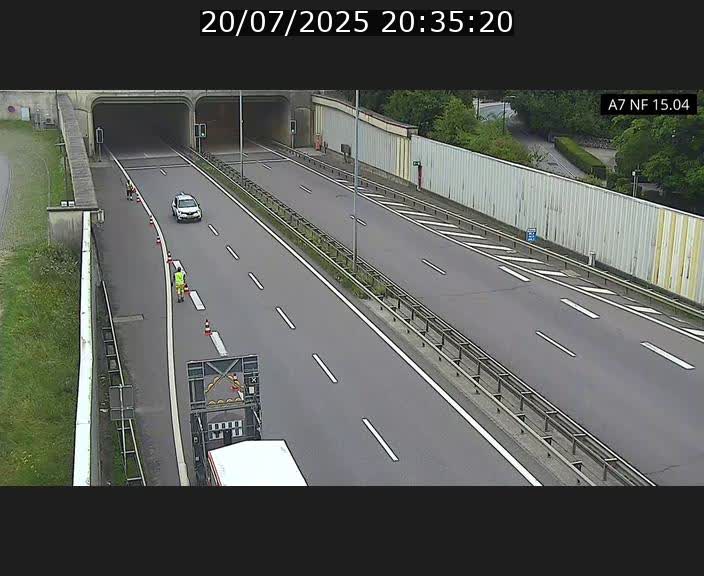 Caméra trafic Luxembourg - A7, Tunnel Mersch, entrée sud, direction Ettelbruck