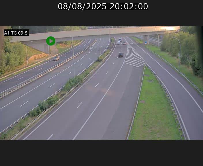 Traffic live webcam Luxembourg Jonction Grünewald - A1 direction Luxembourg-ville - BK 9.5