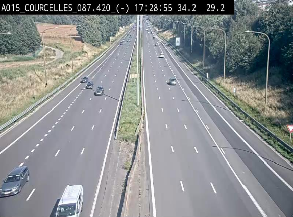 Webcam autoroute Belgique - Viesville - E42 direction Mons - BK 84.35