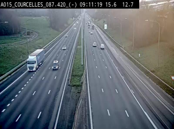 Webcam autoroute Belgique - Viesville - E42 direction Mons - BK 84.35