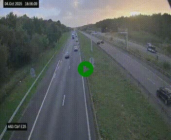 Webcam autoroute A63 en périphérie de Bordeaux au sud-est de la ville, en provenance du bassin d'Arcachon. Vue orientée vers Bordeaux