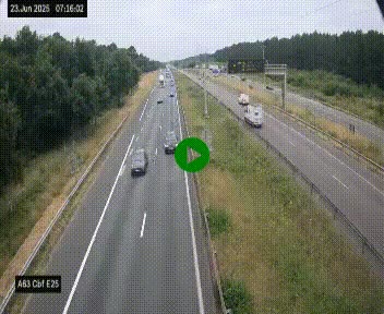 Webcam autoroute A63 en périphérie de Bordeaux au sud-est de la ville, en provenance du bassin d'Arcachon. Vue orientée vers Bordeaux