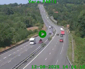 Caméra routière sur l'autoroute A20 à Bessines-sur-Gartempe. Vue orientée vers Paris