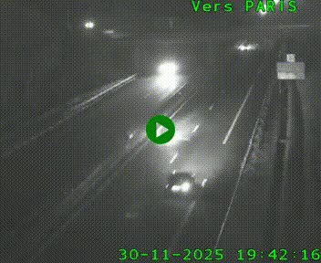 Caméra routière sur l'autoroute A20 au nord de Limoges, à la jonction avec la N520. Vue orientée vers Paris