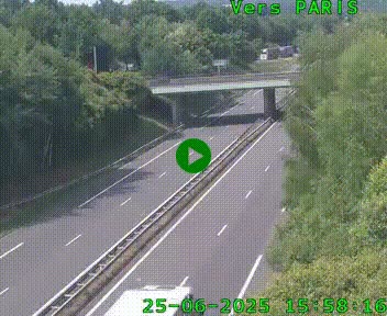 Caméra routière sur l'autoroute A20 au nord de Limoges, à la jonction avec la N520. Vue orientée vers Paris