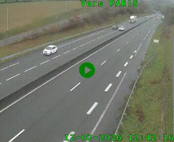 Caméra routière sur l'autoroute A20 à Saint-Hilaire-Bonneval, au sud de Limoges. Vue orientée vers Paris